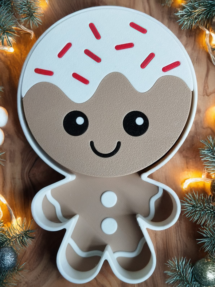 Gingerbread Christmas Coaster Set with Holder